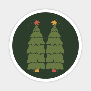 Smiling Christmas Trees Magnet